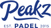 Het logo van Peakz Padel